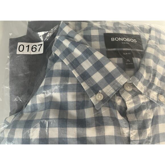Lot Of 2 Bonobos Button LS Down Shirts (XL) Grey & Blue Check - Excellent Value - Picture 5 of 16